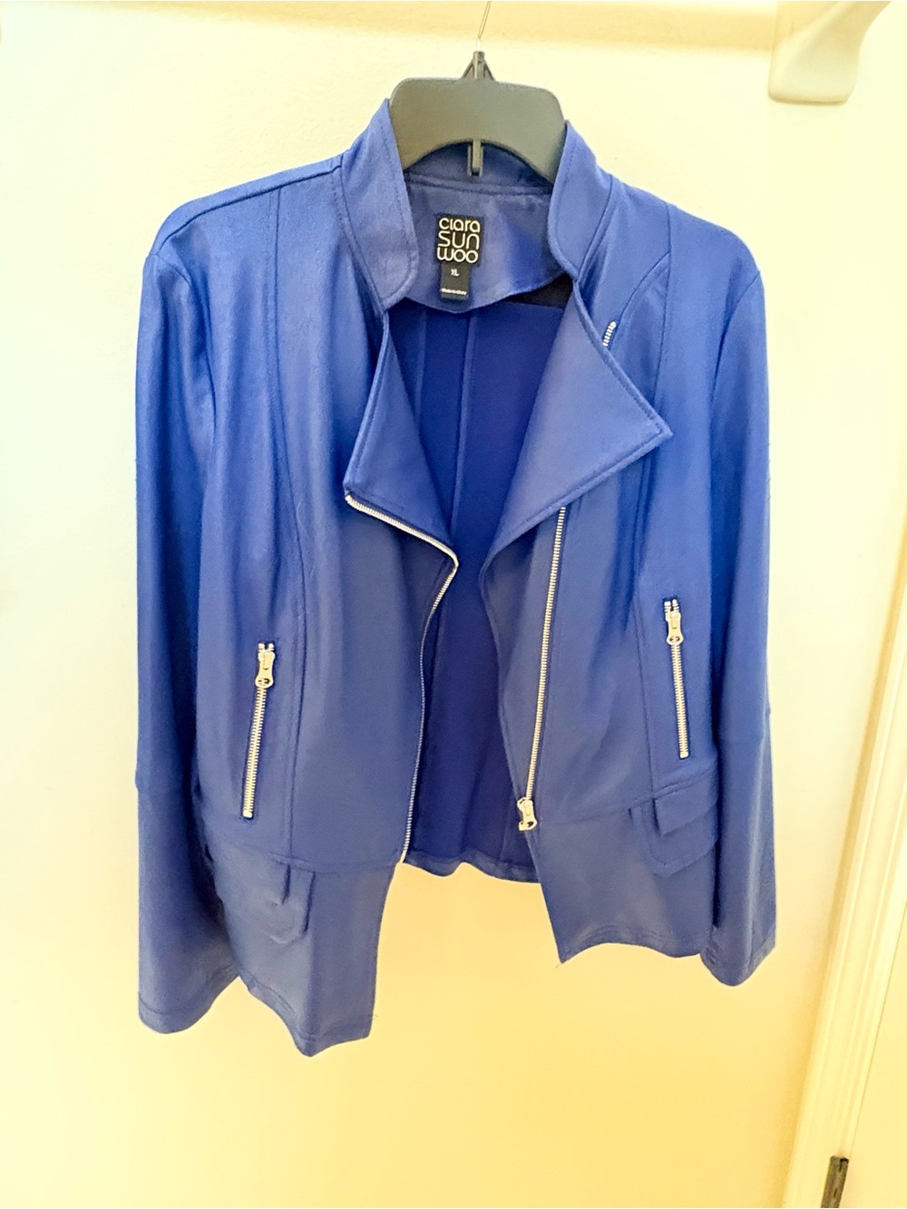 Clara Sunwoo Liquid Leather Moto Cobalt - Picture 5 of 9